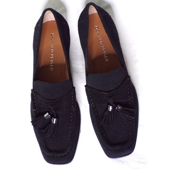 🆕 DONALD PLINER Arroyo Tassel Suede Loafer Shoes 8 Black - Picture 10 of 16